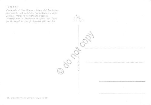 Cartolina Trieste Cattedrale di San Giusto interno