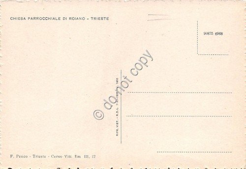 Cartolina Trieste Chiesa di Roiano Animata