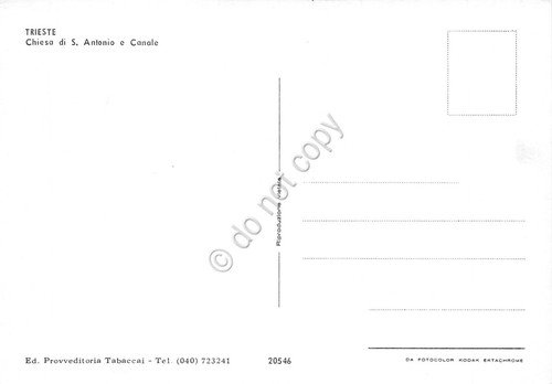 Cartolina Trieste chiesa S. Antonio e canale notturno barche | Immagine Gallery 2
