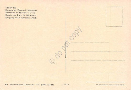 Cartolina Trieste Entrata al Parco di Miramare | Immagine Gallery 2