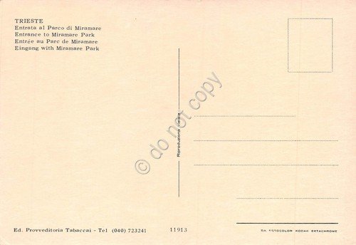 Cartolina Trieste Entrata al Parco di Miramare