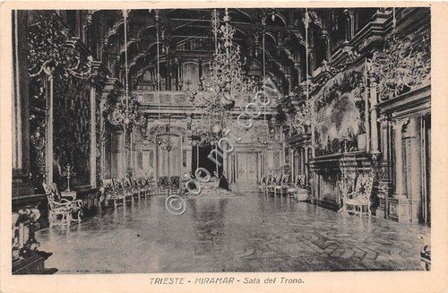 Cartolina Trieste Miramar Sala del Trono