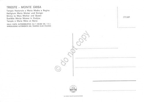 Cartolina Trieste Monte Grisa con carta automobilistica