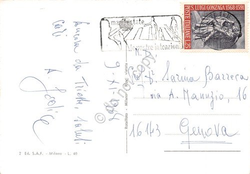 Cartolina Trieste panorama del porto 1968 Timbro Manifestate le vostre …