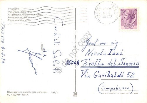 Cartolina Trieste panorama delle rive 1973 | Immagine Gallery 2