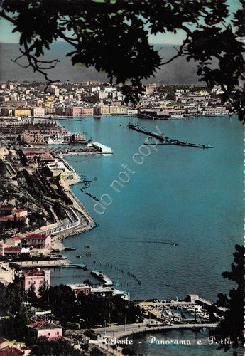 Cartolina Trieste Panorama e porto 1957