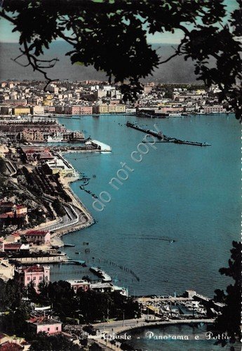 Cartolina Trieste Panorama e porto 1957
