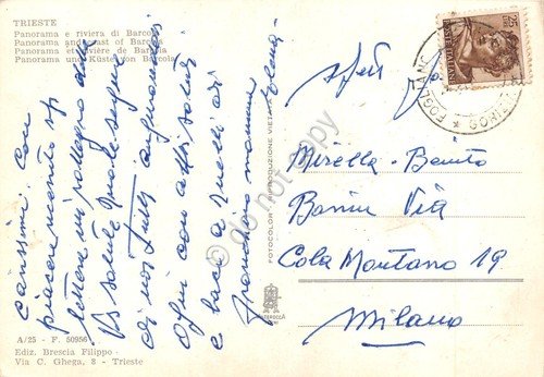 Cartolina Trieste panorama e riviera di Barcola anni '60 | Immagine Gallery 2