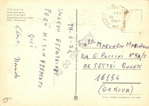 Cartolina Trieste panorama golfo pescherecci 1974 | Immagine Gallery 2
