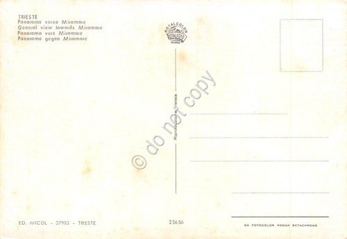 Cartolina Trieste panorama verso Miramare