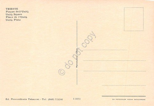 Cartolina Trieste Piazza dell' Unità auto d'epoca bandiere | Immagine Gallery 2