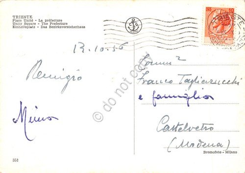 Cartolina Trieste piazza dell' Unità Municipio 1956 | Immagine Gallery 2