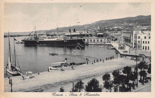 Cartolina Trieste Riva 3 Novembre nave 1936