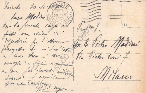 Cartolina Trieste Riva 3 Novembre nave 1936