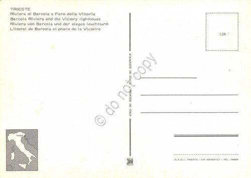 Cartolina Trieste Riviera di Barcola e Faro della Vittoria | Immagine Gallery 2