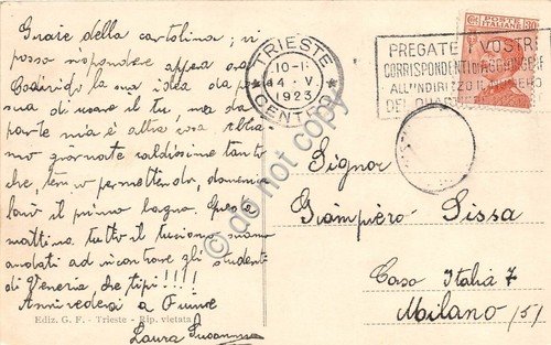 Cartolina Trieste San Giusto 1923