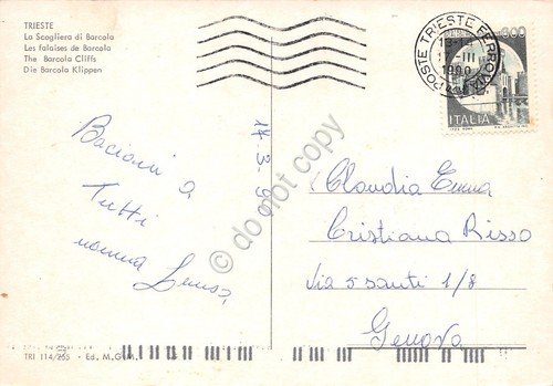 Cartolina Trieste scogliera di Barcola animata 1990 | Immagine Gallery 2