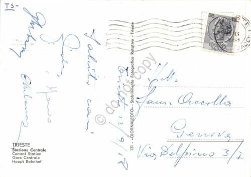 Cartolina Trieste Stazione Centrale 1958