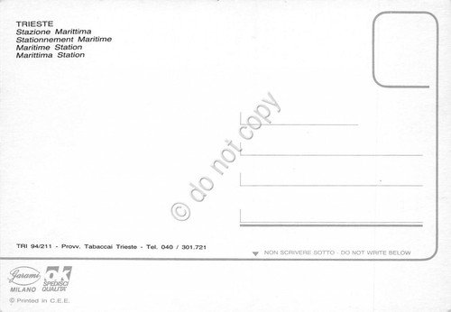 Cartolina Trieste Stazione Marittima auto