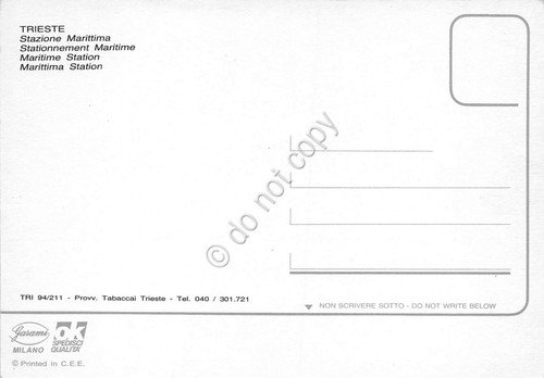 Cartolina Trieste Stazione Marittima bus auto d'epoca