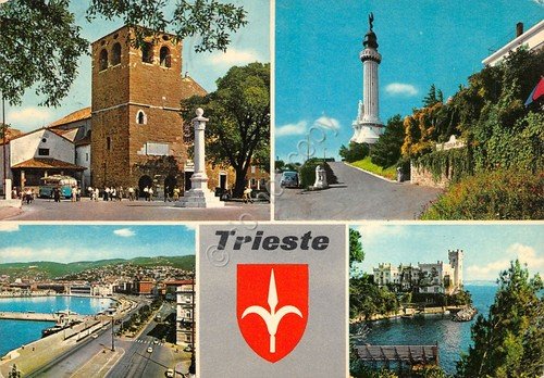 Cartolina Trieste vedute timbro a targhetta Risparmio postale 1971 | Immagine principale