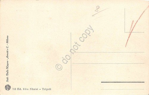 Cartolina Tripoli Comando della Piazza giorno di festa animata