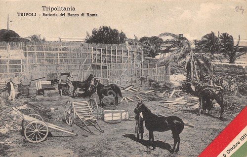 Cartolina Tripoli Tripolitania Esattoria del Banco di Roma 1911 animata … | Immagine principale
