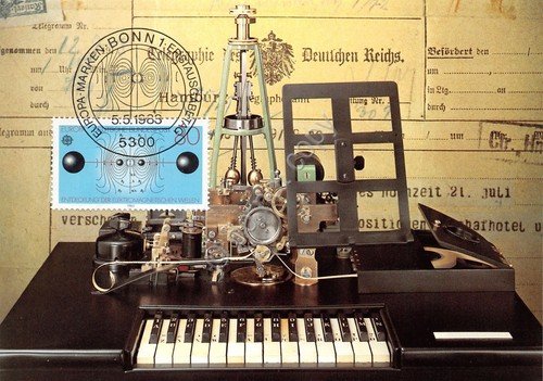 Cartolina Typendrucktelegraf nach David Hughes 1855 timbro filatelico 1983 | Immagine Gallery 1