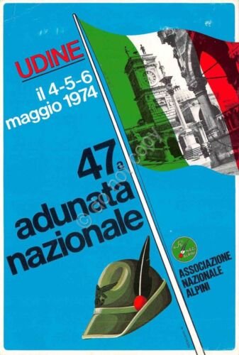 Cartolina Udine Alpini Radunata Nazionale 1974 Timbro Adunata