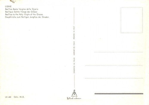 Cartolina Udine Basilica Beata Vergine delle Grazie
