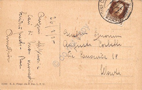 Cartolina Udine Castello 1935