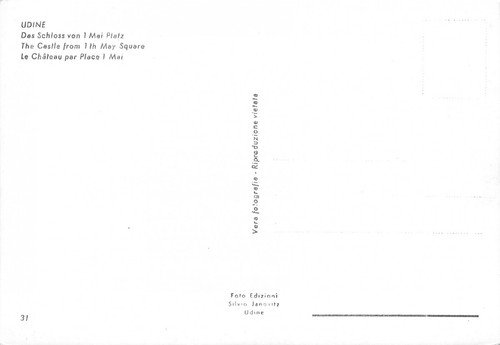 Cartolina Udine Castello da Piazza 1° Maggio