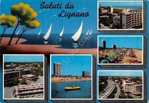 Cartolina Udine Lignano vedutine 1973