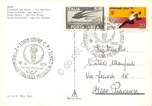 Cartolina Udine Piazza del Pozzo Via Aquileia 1970
