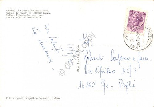 Cartolina Urbino Casa di Raffaello Sanzio 1971 | Immagine Gallery 2