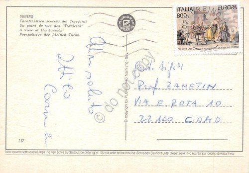 Cartolina Urbino scorcio dei Torricini 1997 | Immagine Gallery 2