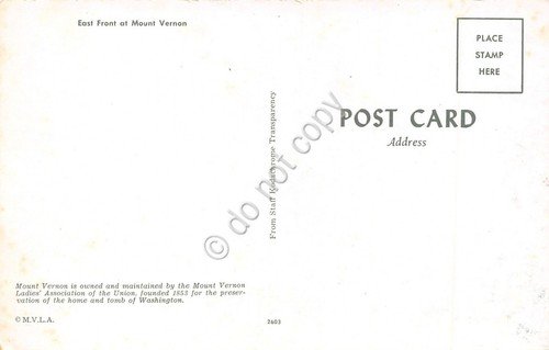 Cartolina USA Mount Vernon east front George Washington's Home | Immagine Gallery 2