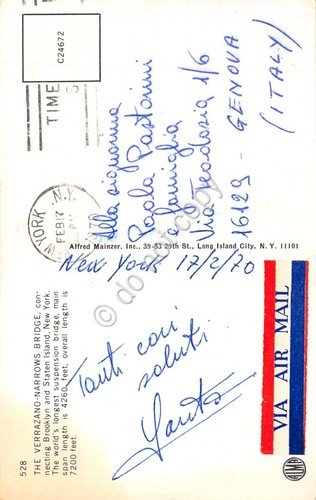 Cartolina USA Verrazano Narrow's bridge 1970 | Immagine Gallery 2