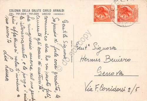 Cartolina Uscio Colonia Carlo Arnaldi animata