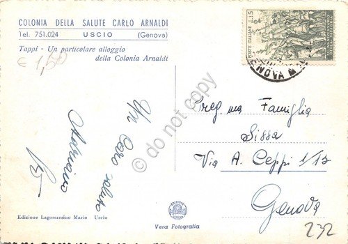 Cartolina Uscio Colonia Carlo Arnaldi Tappi Alloggio piega | Immagine Gallery 2