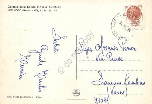 Cartolina Uscio Colonia Carlo Arnaldi vedute varie animata 1976 | Immagine Gallery 2