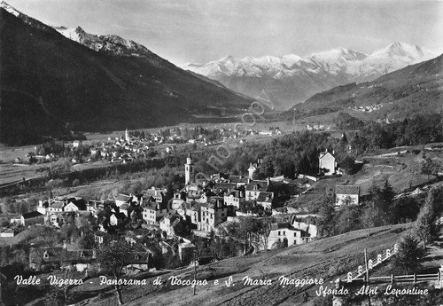 Cartolina Vacogno Santa Maria Maggiore Valle Vigezzo Panorama 1962 segnata | Immagine principale