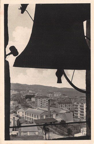 Cartolina Vado Ligure Arcipretura San Giovanni Battista Panorama con Campana