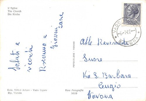 Cartolina Vado Ligure Chiesa | Immagine Gallery 2