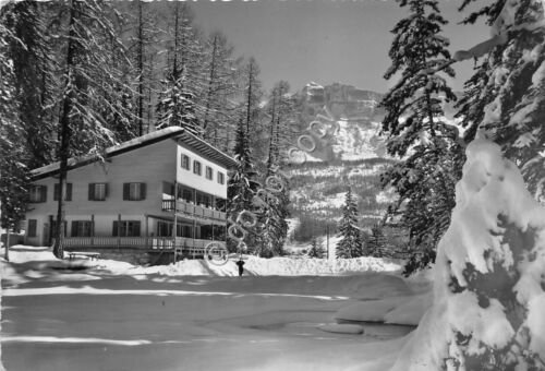 Cartolina Val Badia Dolomiti Lago Sompunt verso Monte Croce 1955