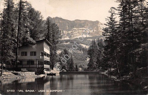 Cartolina Val Badia Lago di Sompunt 1953 (Bolzano) | Immagine principale