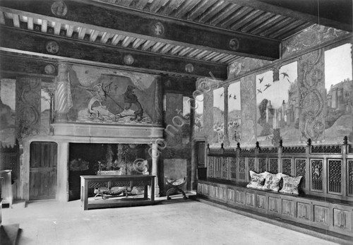 Cartolina Val d'Aosta Issogne Maniero di Challant Sala Baronale