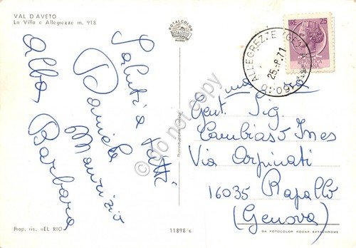 Cartolina Val D' Aveto la Villa e Allegrezze 1971 animata … | Immagine Gallery 2