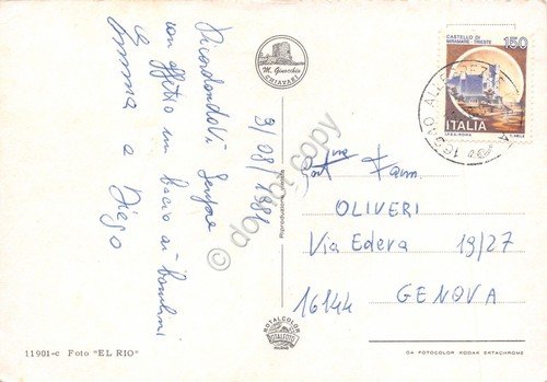 Cartolina Val D'Aveto vedute Cerisola Rezzoaglio Cabanne Villanoce 1981