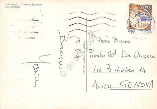 Cartolina Val d'Ayas Torrente Evancon a St Jacques chalet 1981 | Immagine Gallery 2